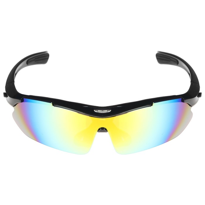 Очки велосипедные со сменными линзами в кейсе, цвет чёрный