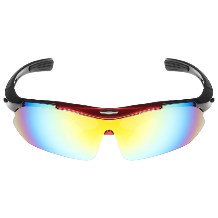 Очки велосипедные, со сменными линзами, в кейсе, красные